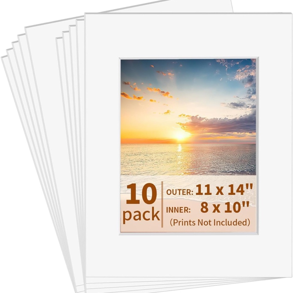 Set of 10 8x10 mats for 11x14 frame.